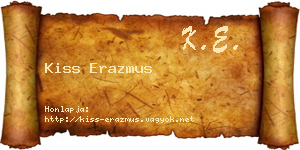 Kiss Erazmus névjegykártya