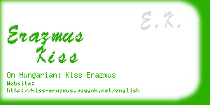 erazmus kiss business card